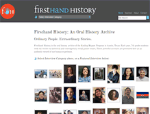 Tablet Screenshot of firsthandhistory.net